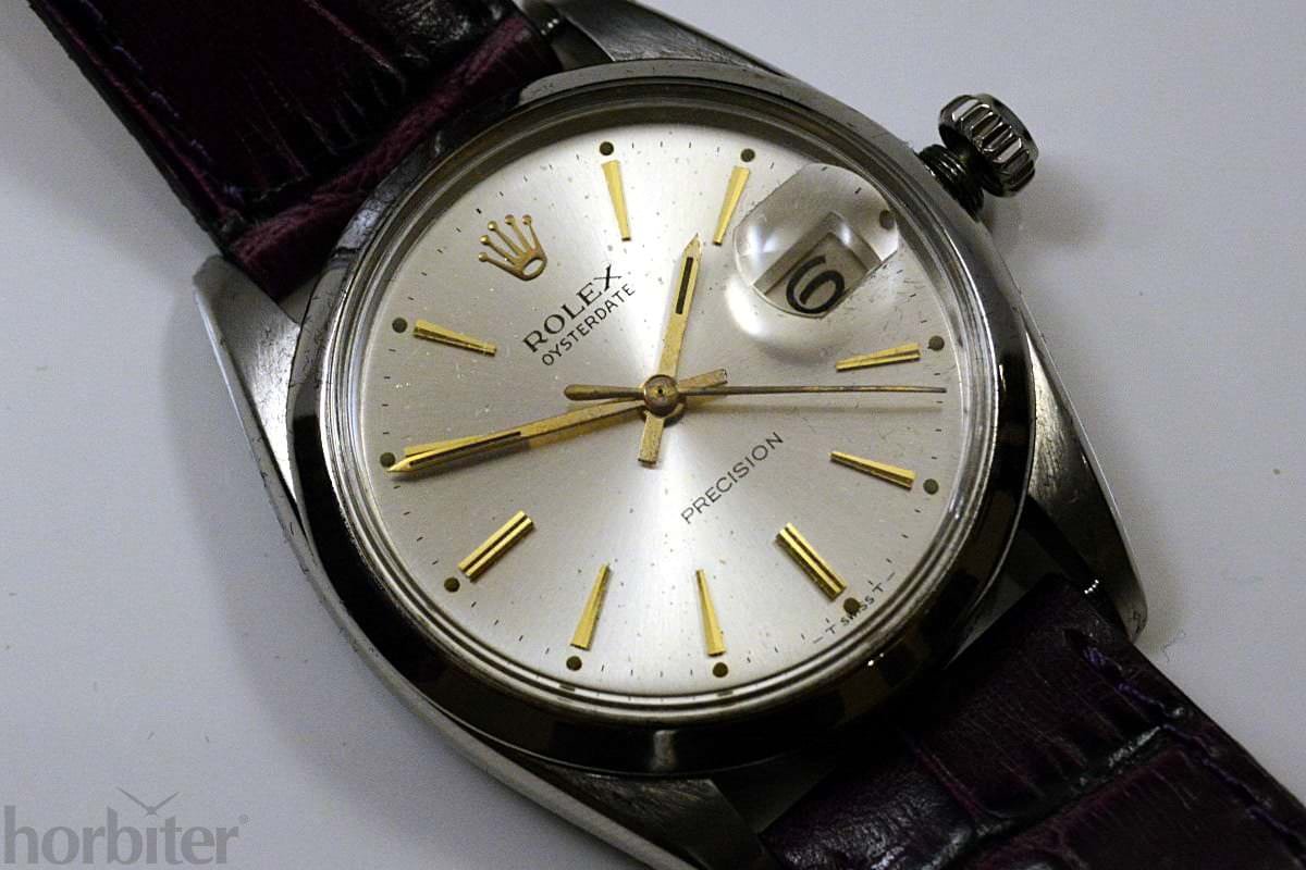 A vintage Rolex Oysterdate — serious authentication goes beyond the serial number to the dial, movement and case finishing