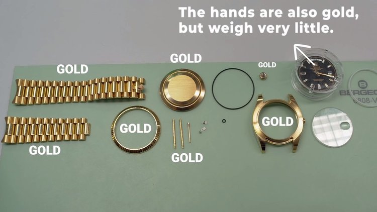 How much gold is in a rolex