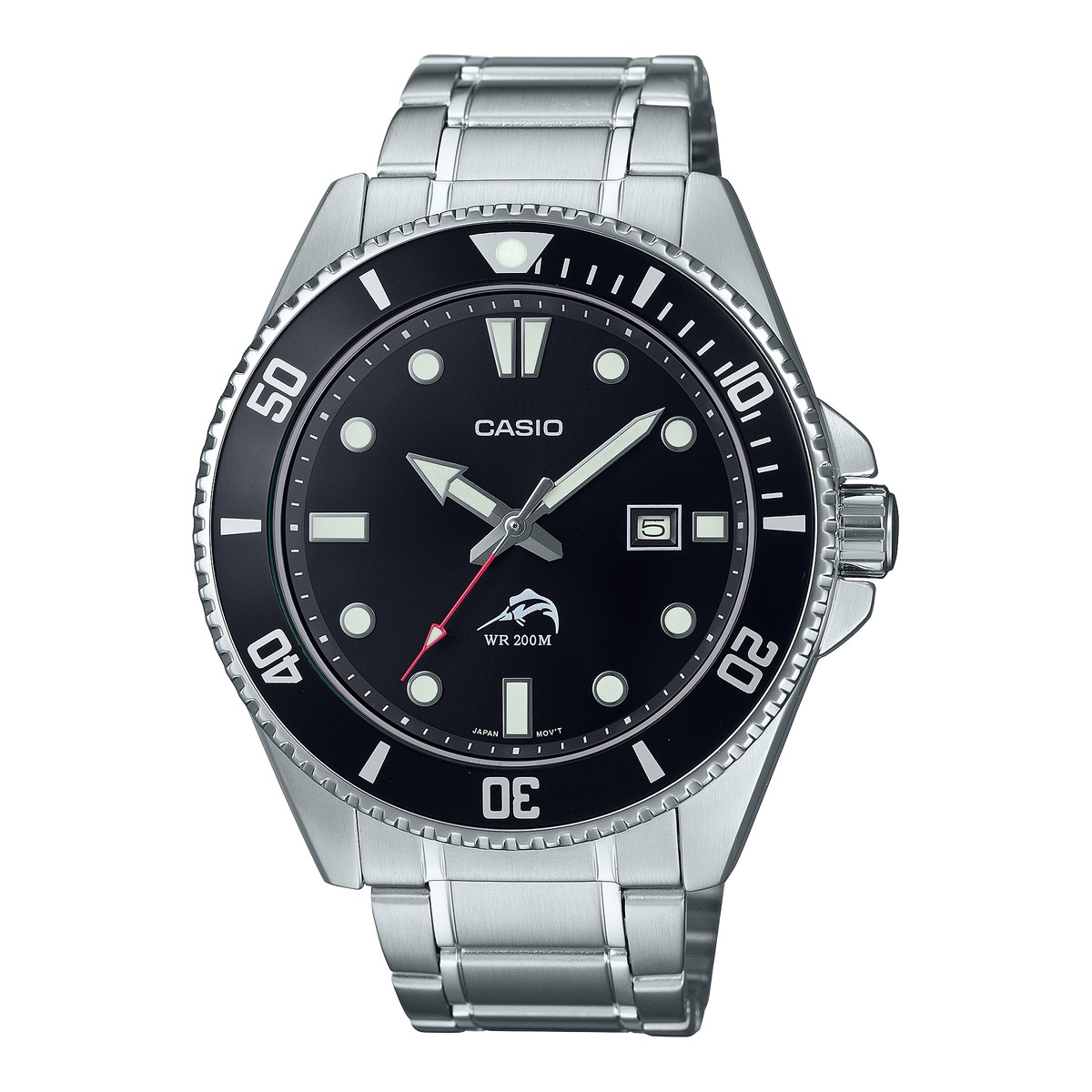 Casio Duro MDV106 diver with black dial and steel bracelet