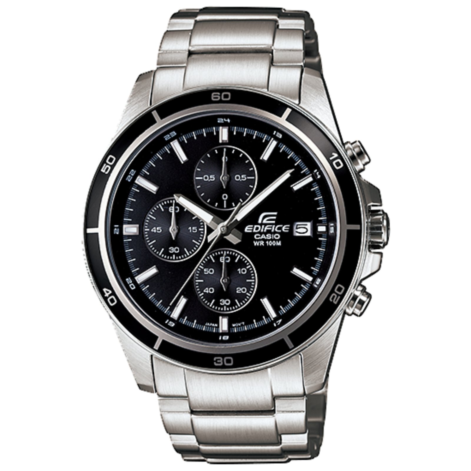 Casio Edifice chronograph EFR-526D with black dial and steel bracelet