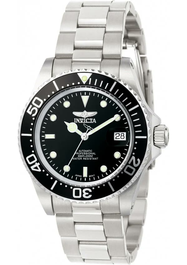 Invicta Pro Diver 8926OB automatic with black dial, coin edge bezel and cyclops date
