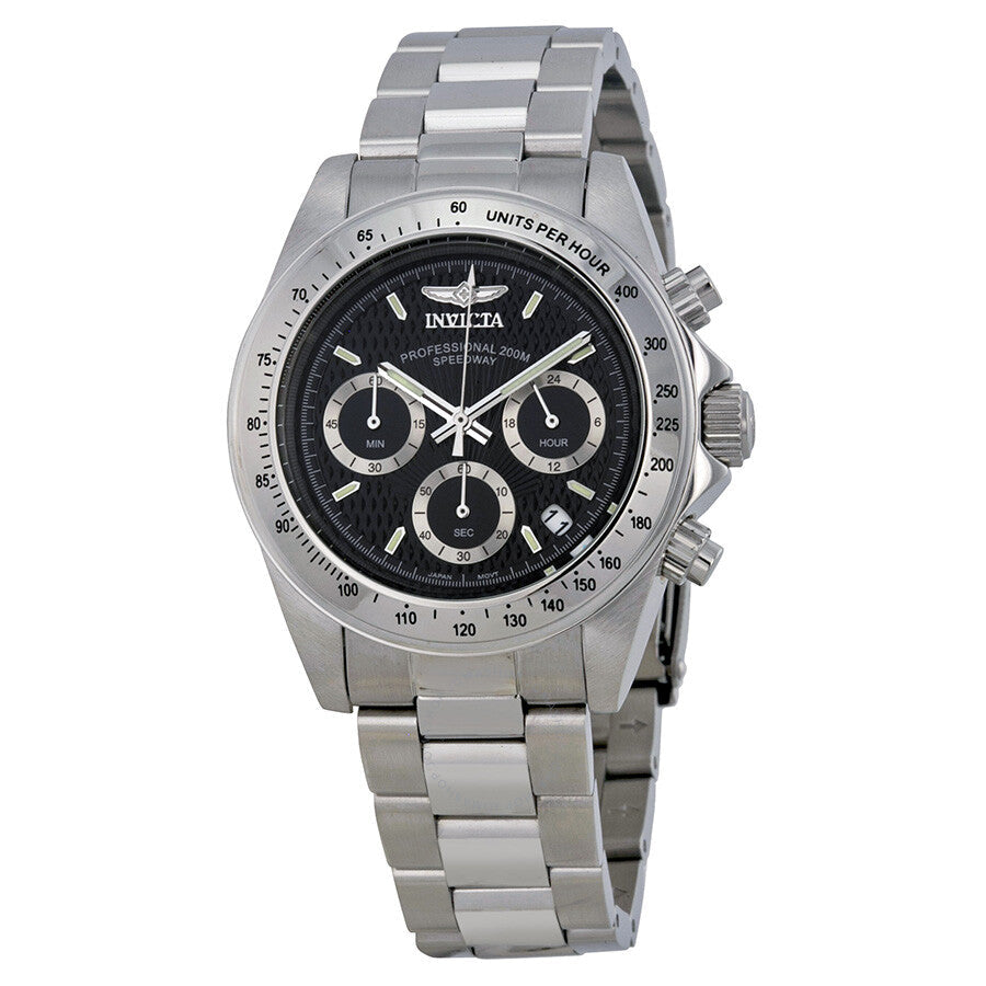 Invicta Speedway chronograph 9223 with black dial and silver tachymeter bezel