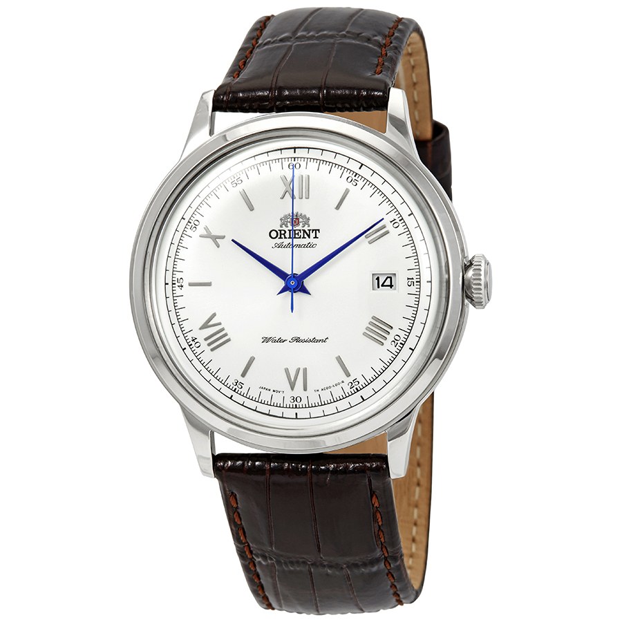 Orient Bambino Version 4 with white domed dial, Roman numerals and date window