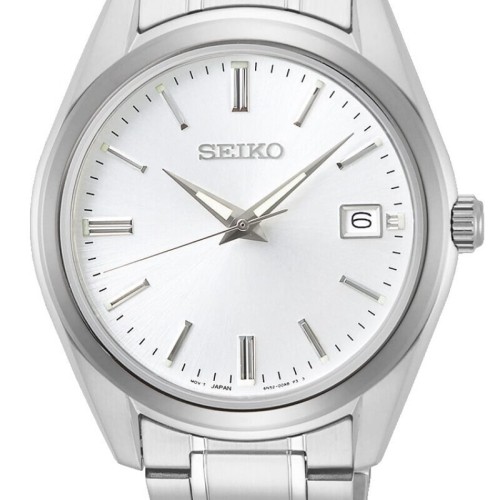 Seiko Essentials SUR dress watch with clean white dial