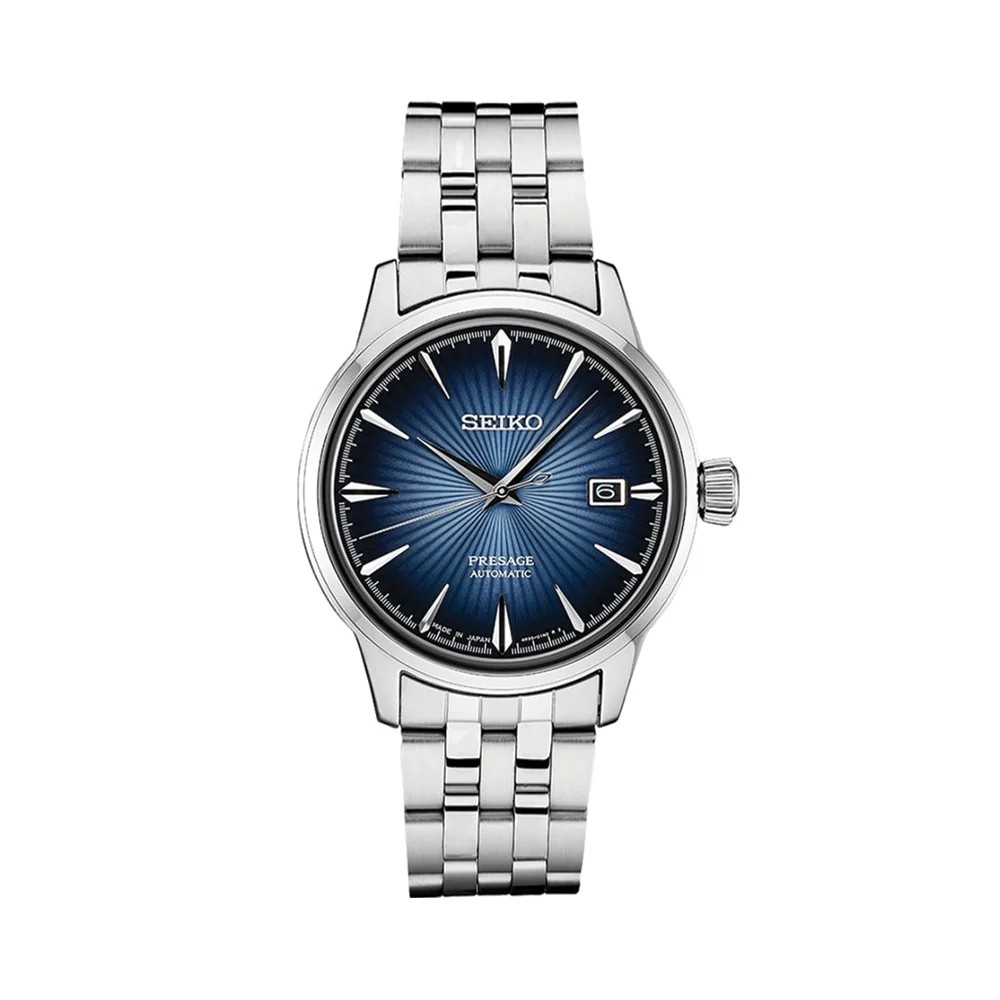 Seiko Presage Cocktail Time SRPB41 with deep blue sunburst dial