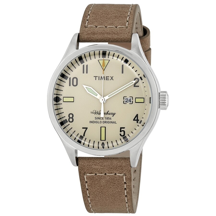 Timex Waterbury Traditional with cream dial and tan leather strap