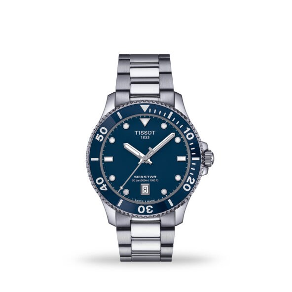 Tissot Seastar 1000 40mm with blue dial and blue dive bezel, reference T120.410.11.041.00